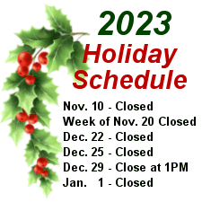 2023 Holiday Season Schedule